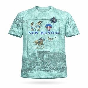 VTG Unbranded Men’s New Mexico Tie Dye Map AOP Print Western Native Southwestern